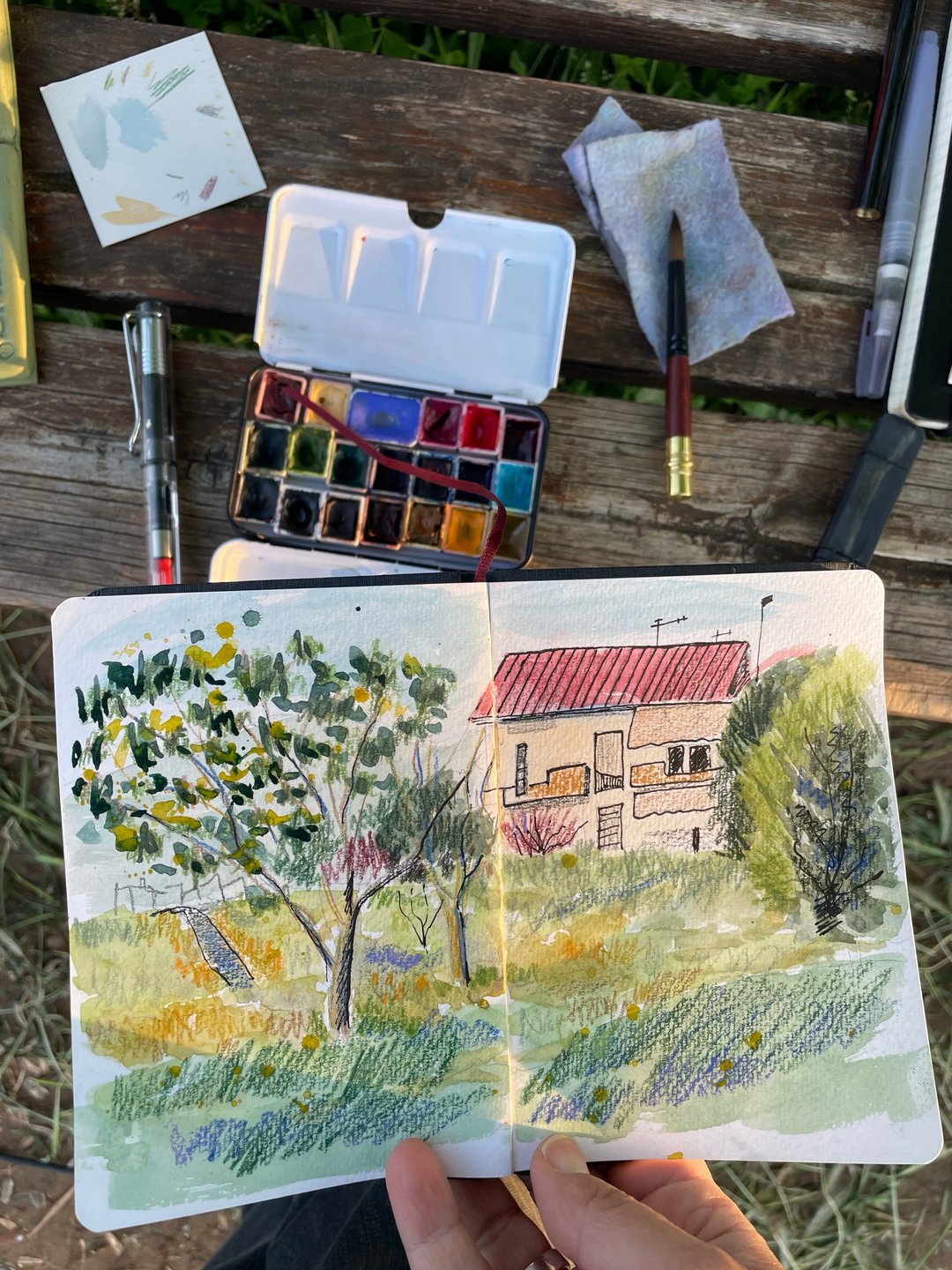 Plein air sketching στο πάρκο